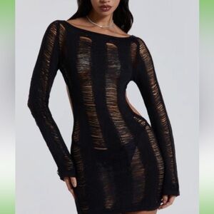 Jaded London Black Umbra Mini Dress